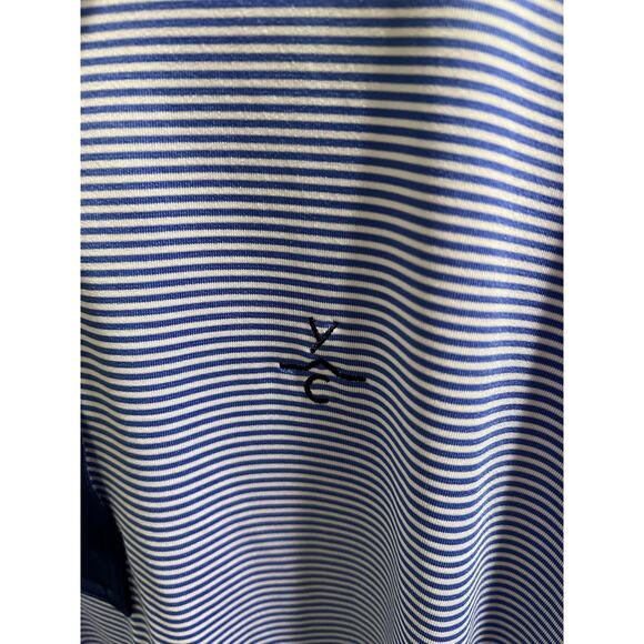 Greyson Golf Polo Shirt XL Blue White Stripe Performance Stretch Short Sleeve - Picture 3 of 8